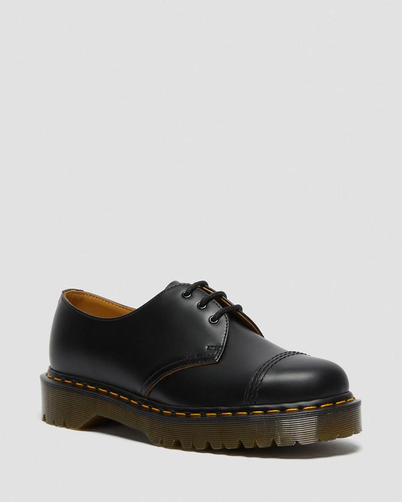 Black Men\'s Dr Martens 1461 Bex Made in England Toe Cap Oxfords Shoes | CA 583WNB